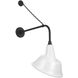Thomas O'Brien Academy Barn Light LED 35.5 inch Matte Black Anchored Rex Barn Light in 12.5" White Tilted Bowers Shade