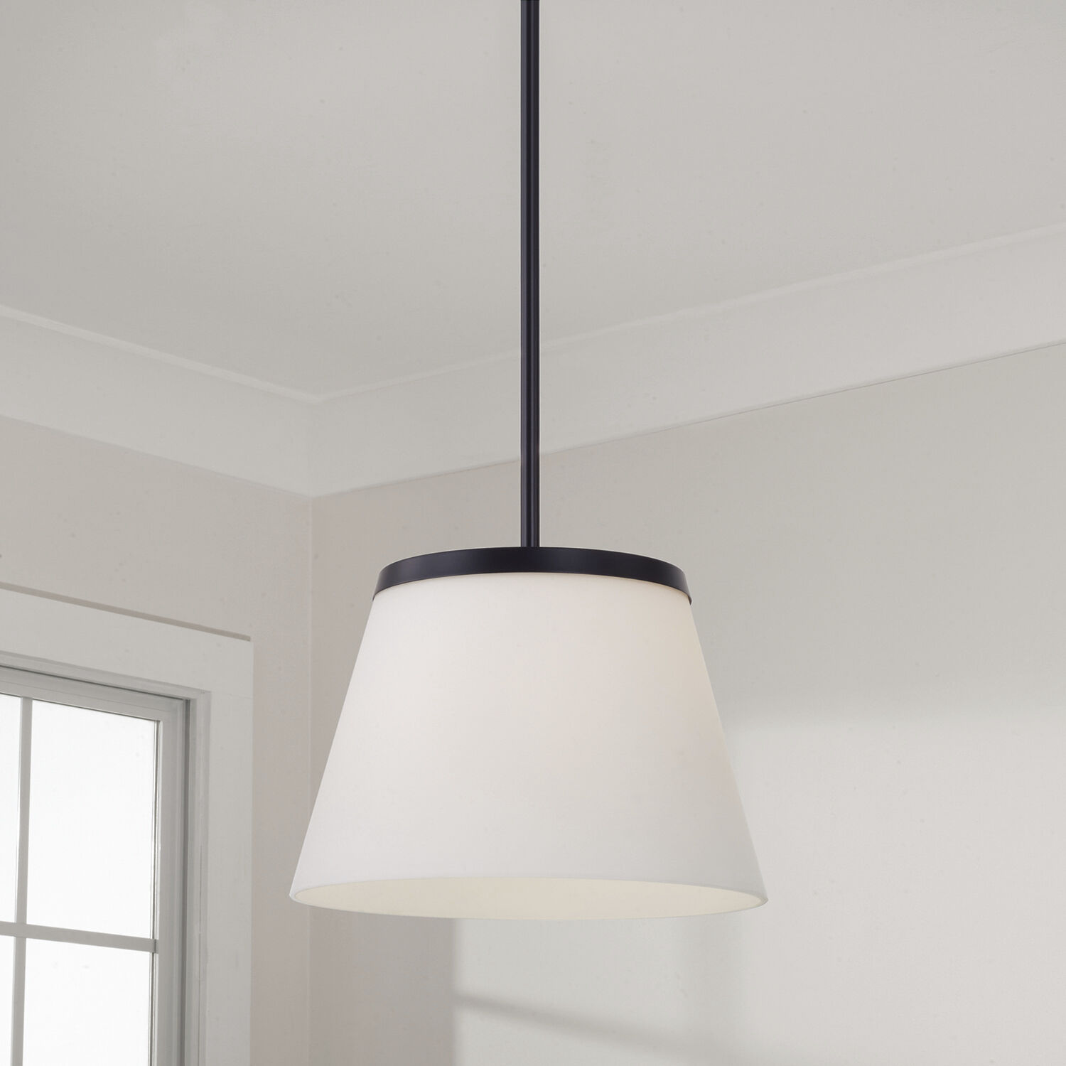 Drake 1 Light 13.25 inch Matte Black Pendant Ceiling Light