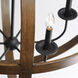 Compass 6 Light 30 inch Antique Pecan and Black Single Pendant Ceiling Light