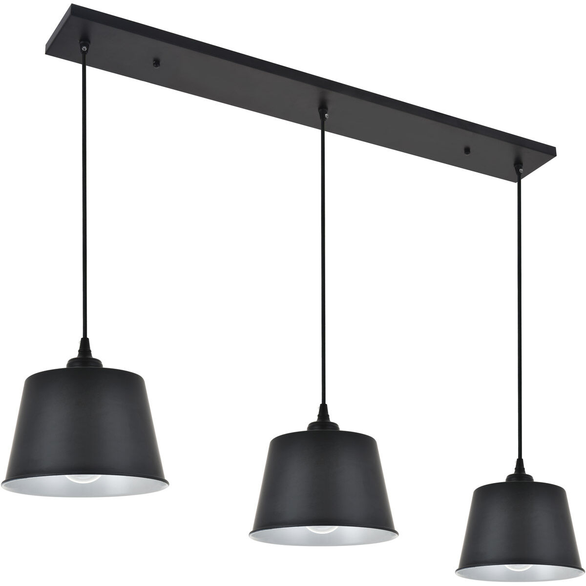 Nota 3 Light 41 inch Black Pendant Ceiling Light
