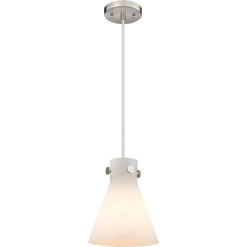 Downtown Urban Newton Cone 1 Light 8 inch Satin Nickel Pendant Ceiling Light in Matte White