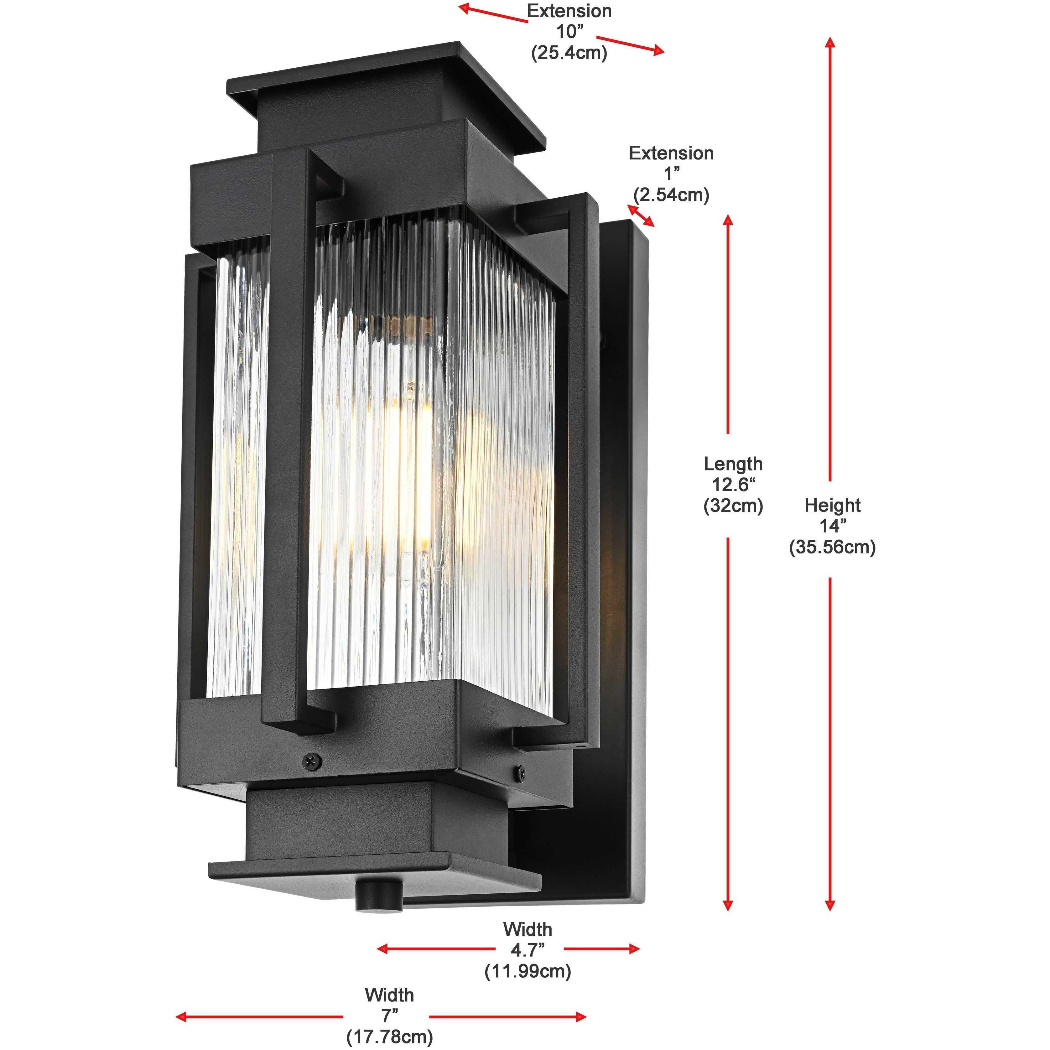 Harlan 1 Light 14 inch Black Outdoor Wall Sconce