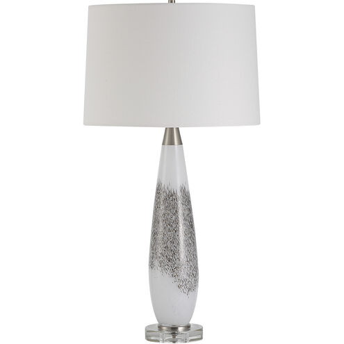 Quinn 28.75 inch 150.00 watt White with Metallic Silver Details Table Lamp Portable Light