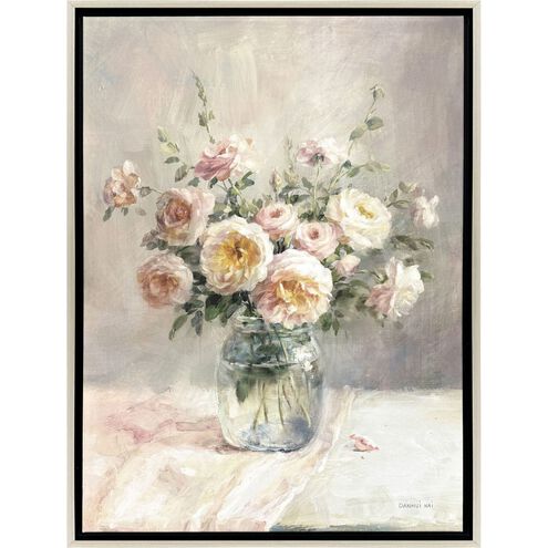 Romantic Bouquet Pink and Green and Beige and Neutral Canvas