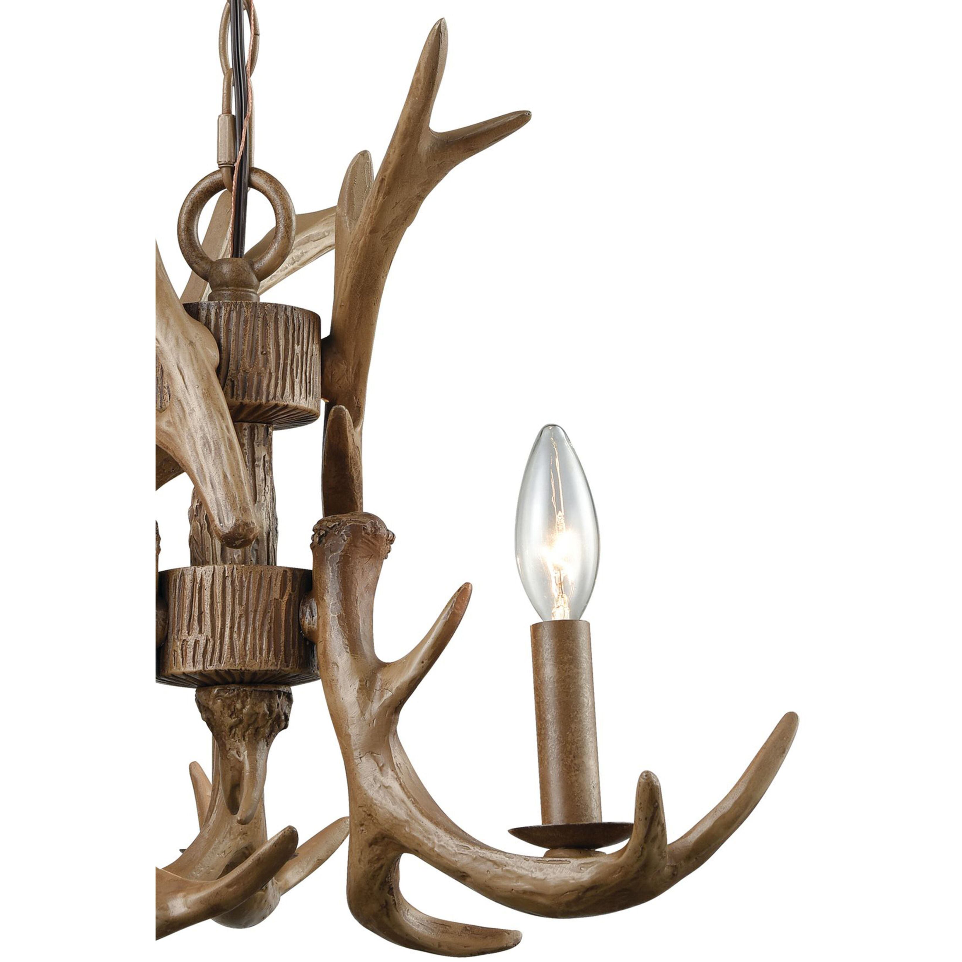 Elk 3 Light 18 inch Wood Tone Chandelier Ceiling Light
