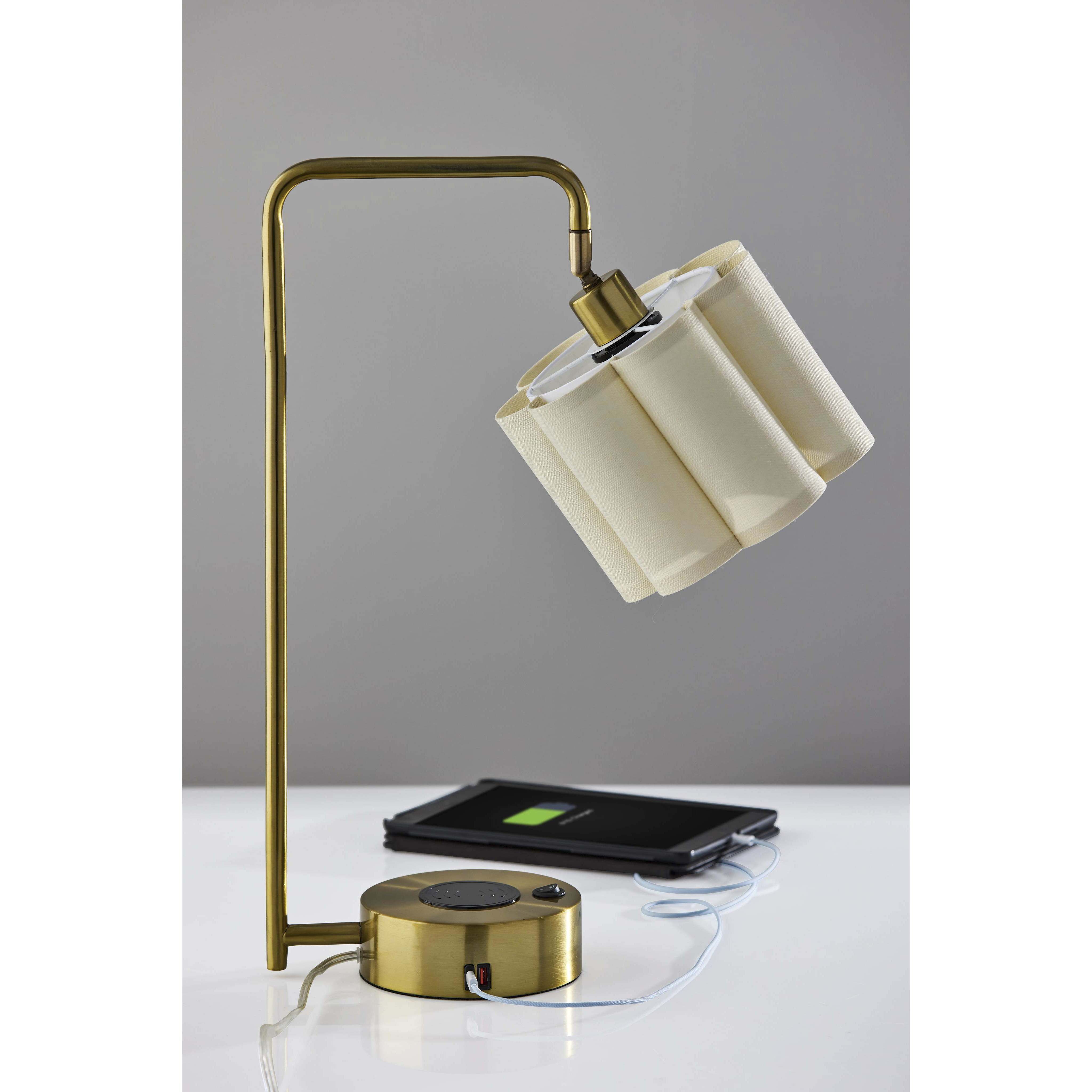 Dover 22.25 inch 60.00 watt Antique Brass Supercharger Desk Lamp Portable Light