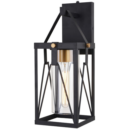 Evanston LED 16.5 inch Matte Black and Light Gold Outdoor Wall