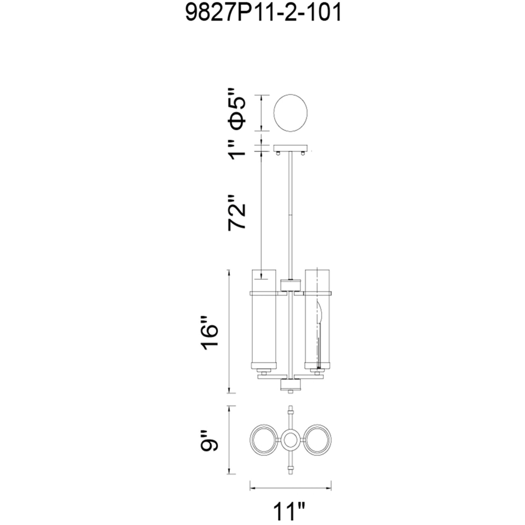 Sierra 2 Light 9 inch Black Up Mini Pendant Ceiling Light