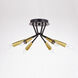 Ellis LED 16.25 inch Matte Black and Satin Brass Semi-Flush Mount Ceiling Light