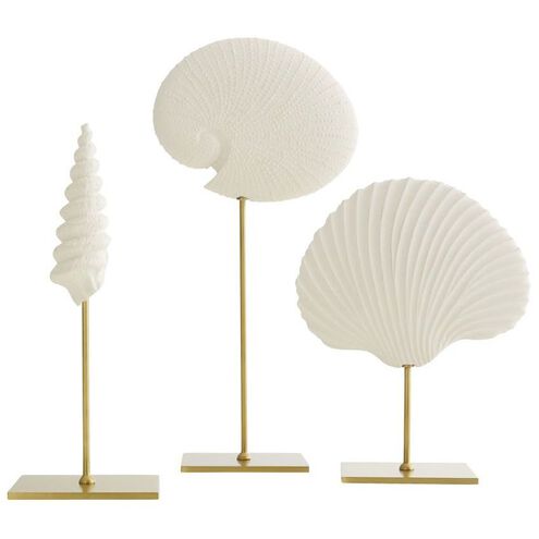 Shell White Sculptures, Set of 3