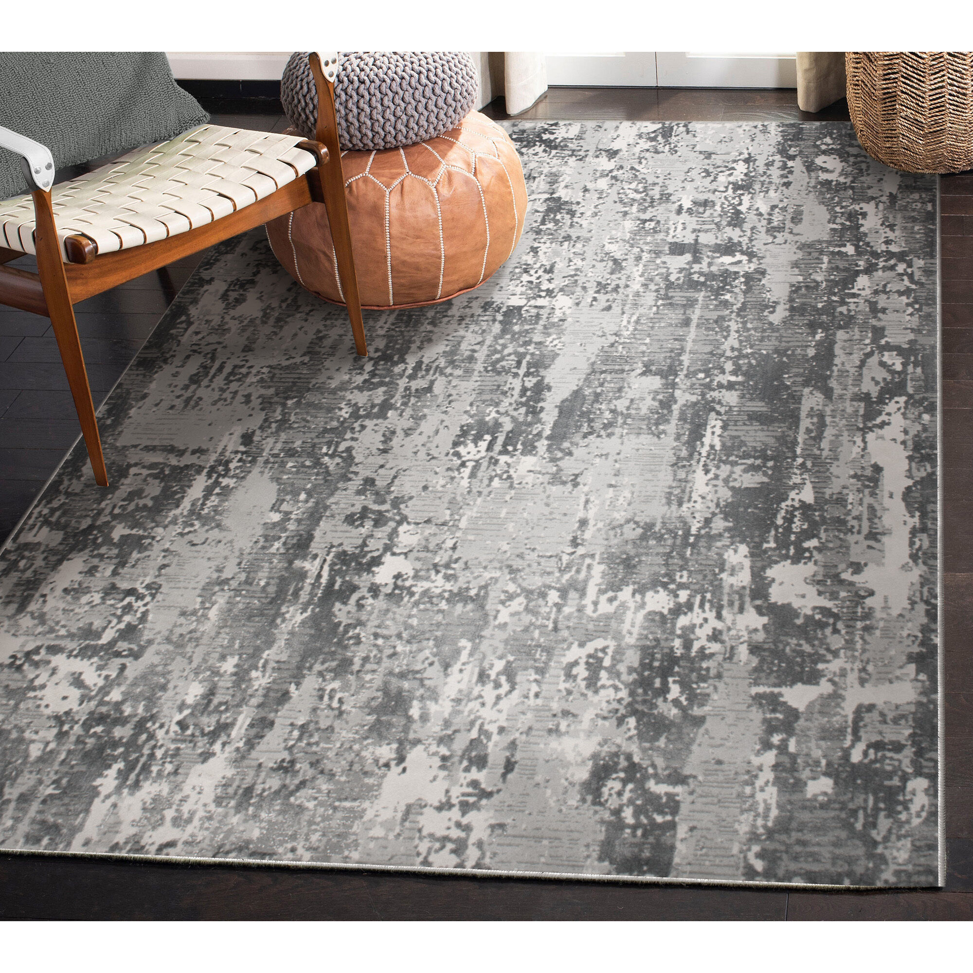 Ariella 86.6 X 86.6 inch Grey and Charcoal Indoor Rug, Small