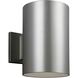 Outdoor Cylinders LED 9 inch Painted Brushed Nickel Outdoor Wall Lantern