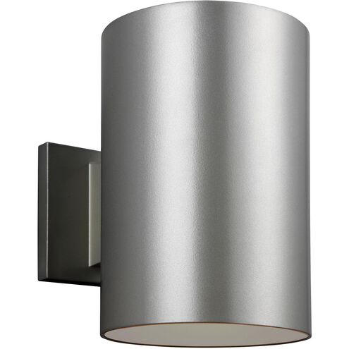 Outdoor Cylinders LED 9 inch Painted Brushed Nickel Outdoor Wall Lantern