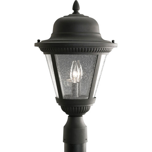Westport 2 Light 19 inch Black Outdoor Post Lantern in Clear Seeded