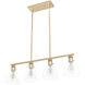 Van Nuys 4 Light 32 inch Alturas Gold Linear Chandelier Ceiling Light, Medium