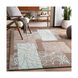 Cosmopolitan 96 X 30 inch Sky Blue/Taupe/Dark Brown/Camel Rugs, Polyester