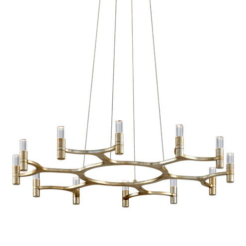 Nexus LED 38 inch Silver Leaf Chandelier Ceiling Light