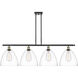 Ballston Ballston Dome LED 50 inch Black Antique Brass and Matte Black Island Light Ceiling Light in Clear Glass