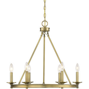 Middleton 6 Light 25 inch Warm Brass Chandelier Ceiling Light, Essentials