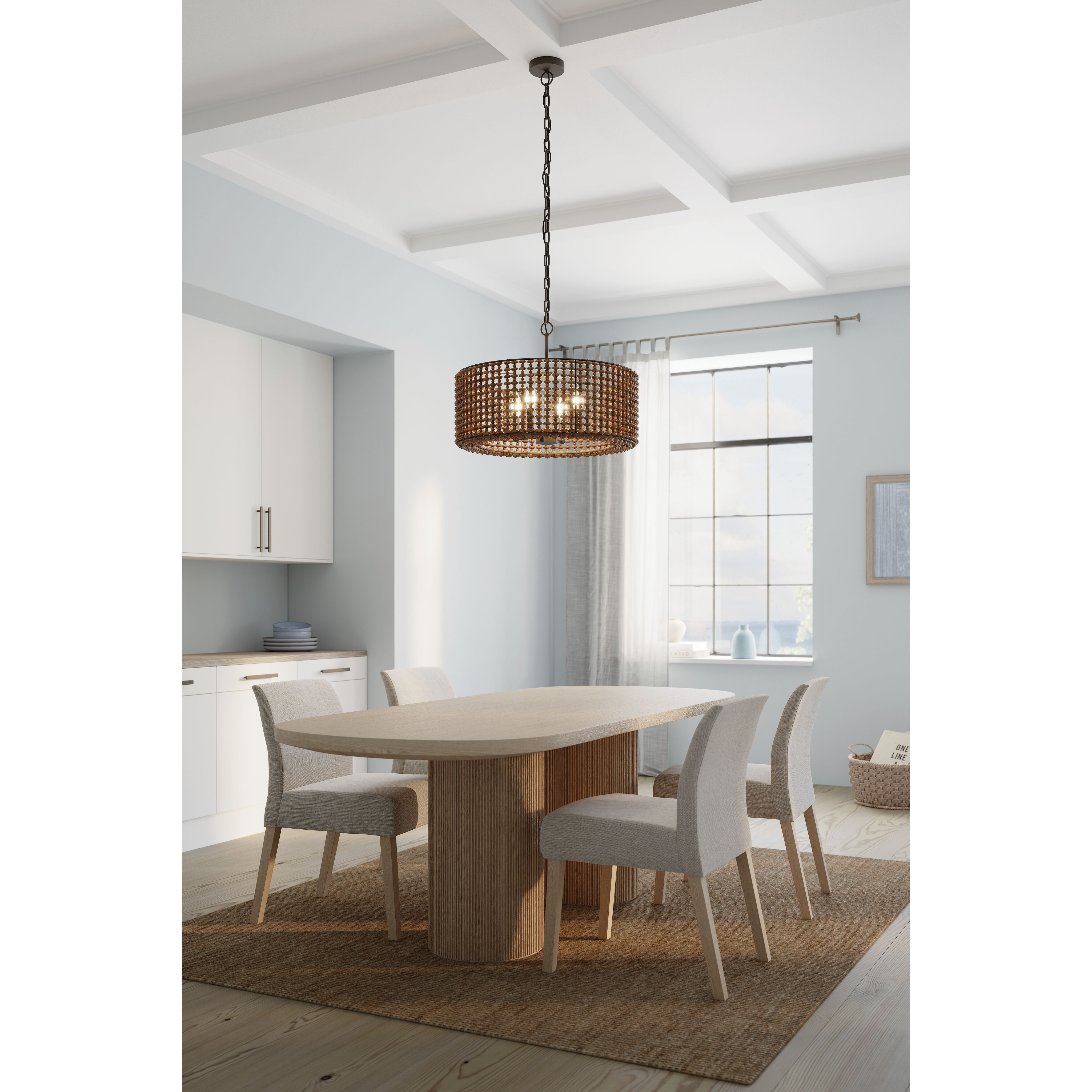 Beaudelle 4 Light 26 inch Dark Bronze Pendant Ceiling Light