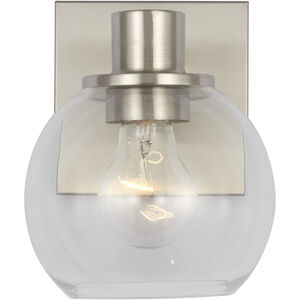 Rito 1 Light 6 inch Brushed Nickel Bath Light Wall Light, Small