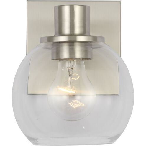 Rito 1 Light 6 inch Brushed Nickel Bath Light Wall Light, Small