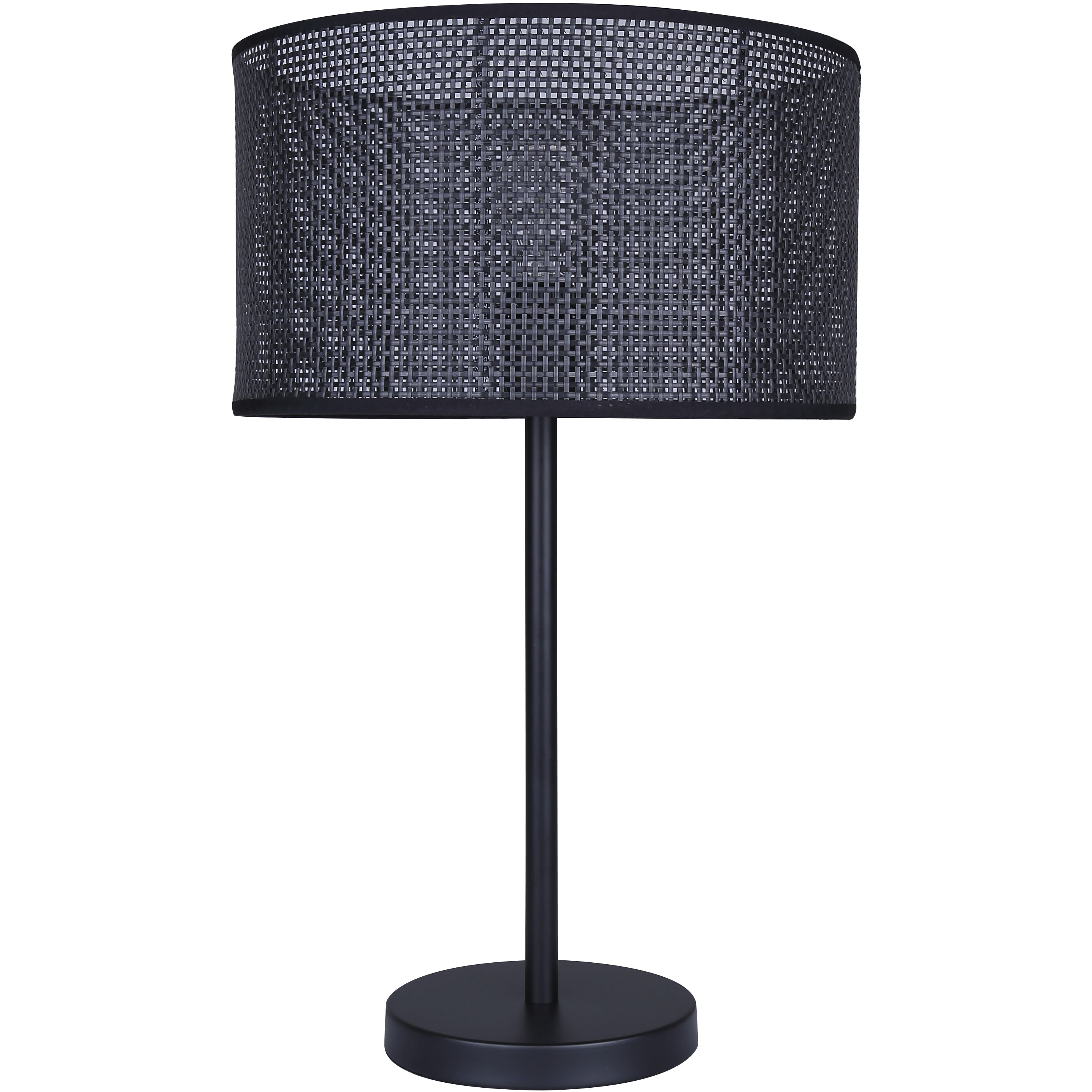 Bellamy 22 inch 100.00 watt Matte Black Table Lamp Portable Light in Black Faux Rattan