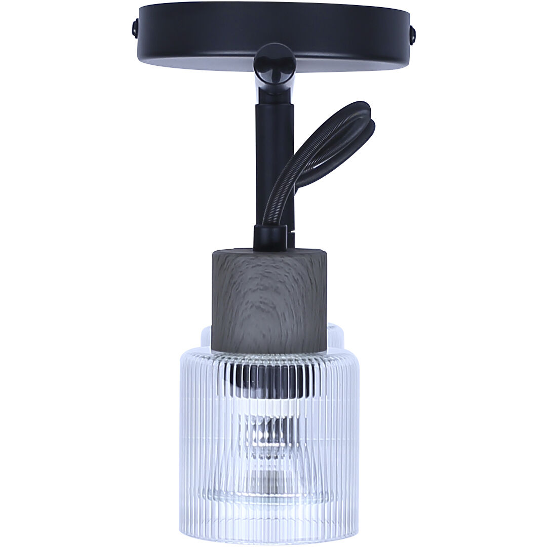 Owen Black and Wood Track Lighting Ceiling Light