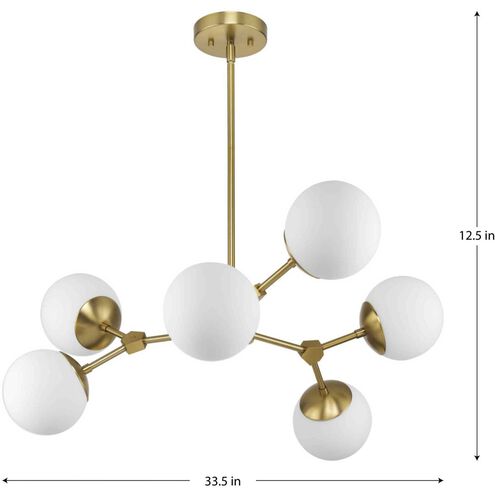 Haas 6 Light 33.5 inch Brushed Bronze Chandelier Ceiling Light, Design Series