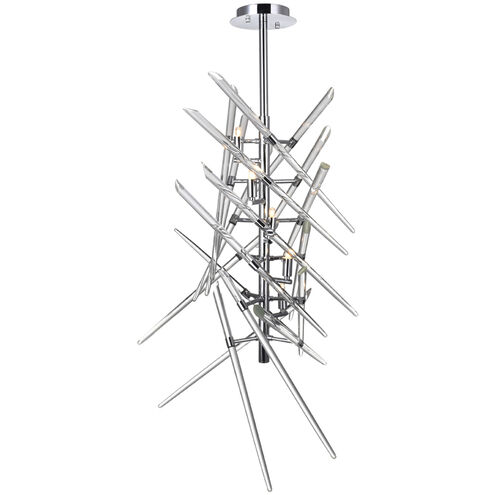 Icicle 5 Light 13 inch Chrome Mini Chandelier Ceiling Light