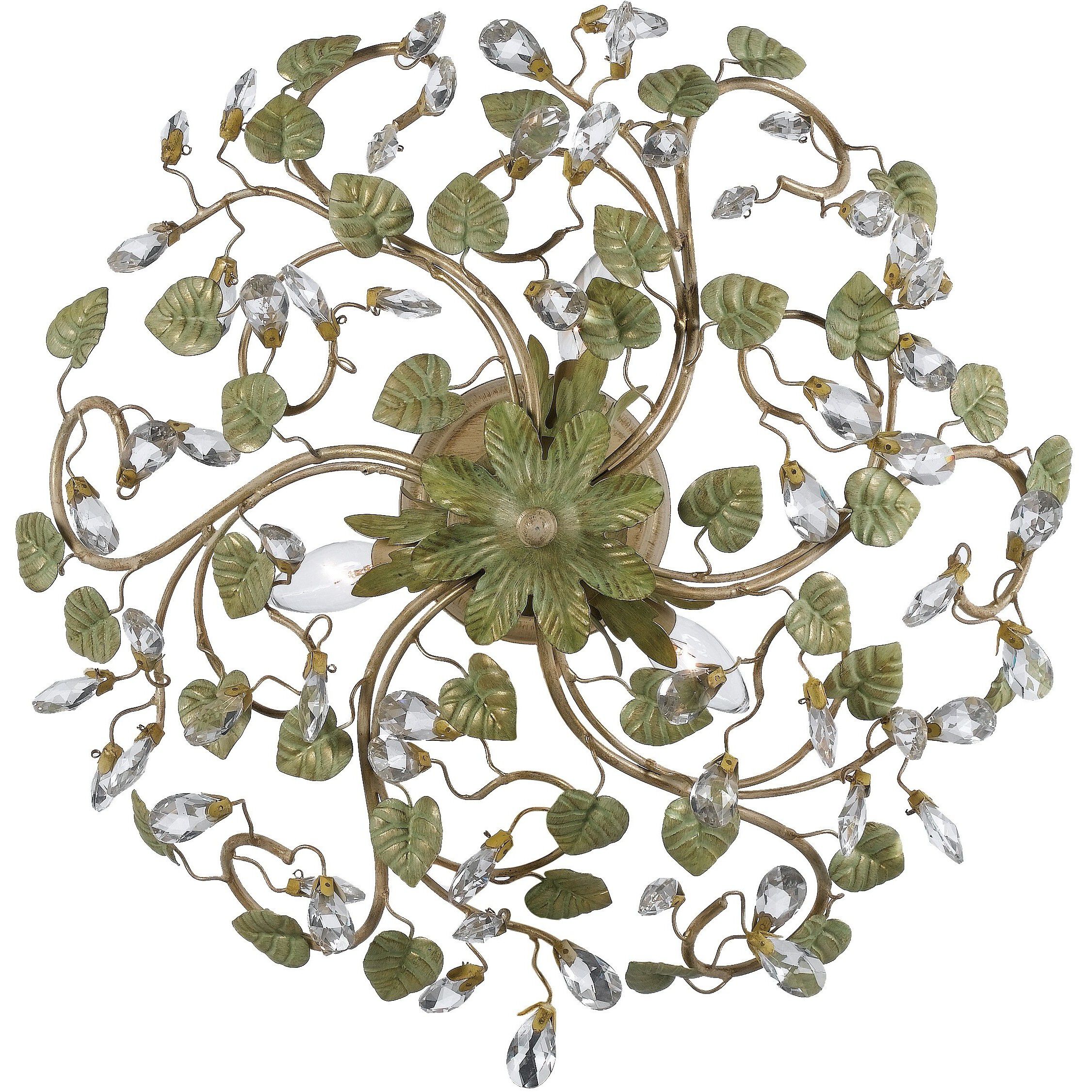 Josie 5 Light 20.5 inch Champagne Green Tea Semi Flush Ceiling Light