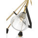 Starlight 8 Light 38 inch Matte Black and Natural Brass Chandelier Ceiling Light