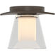 Wren 1 Light 5.1 inch Ink Flush Mount Ceiling Light in Clear with Opal