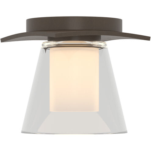 Wren 1 Light 5.1 inch Ink Flush Mount Ceiling Light in Clear with Opal