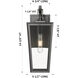 Madison 1 Light 14.38 inch Matte Black Outdoor Sconce in Clear Glass