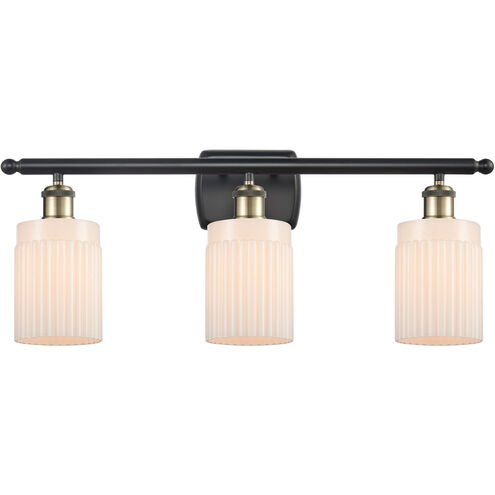 Ballston Hadley LED 26 inch Black Antique Brass Bath Vanity Light Wall Light in Matte White Glass, Ballston