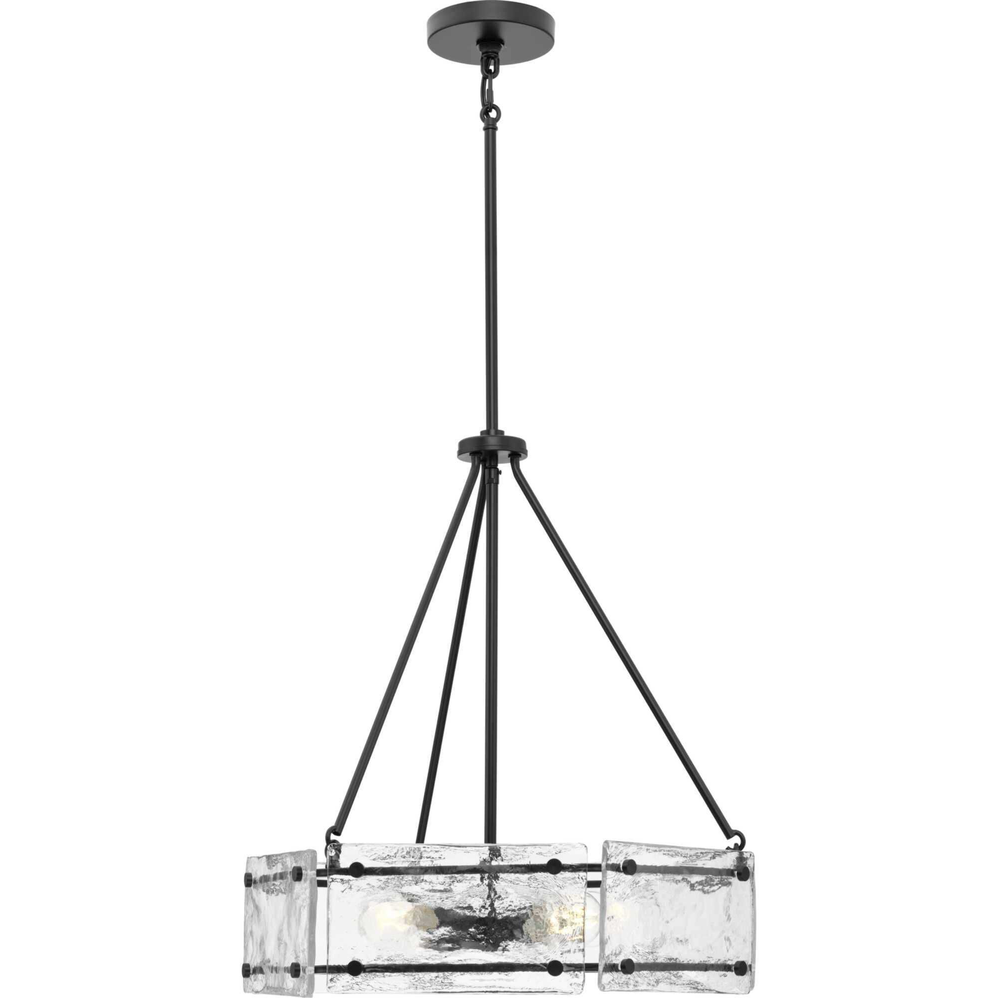 Rivera 4 Light 20.5 inch Matte Black Chandelier Ceiling Light, Design Series