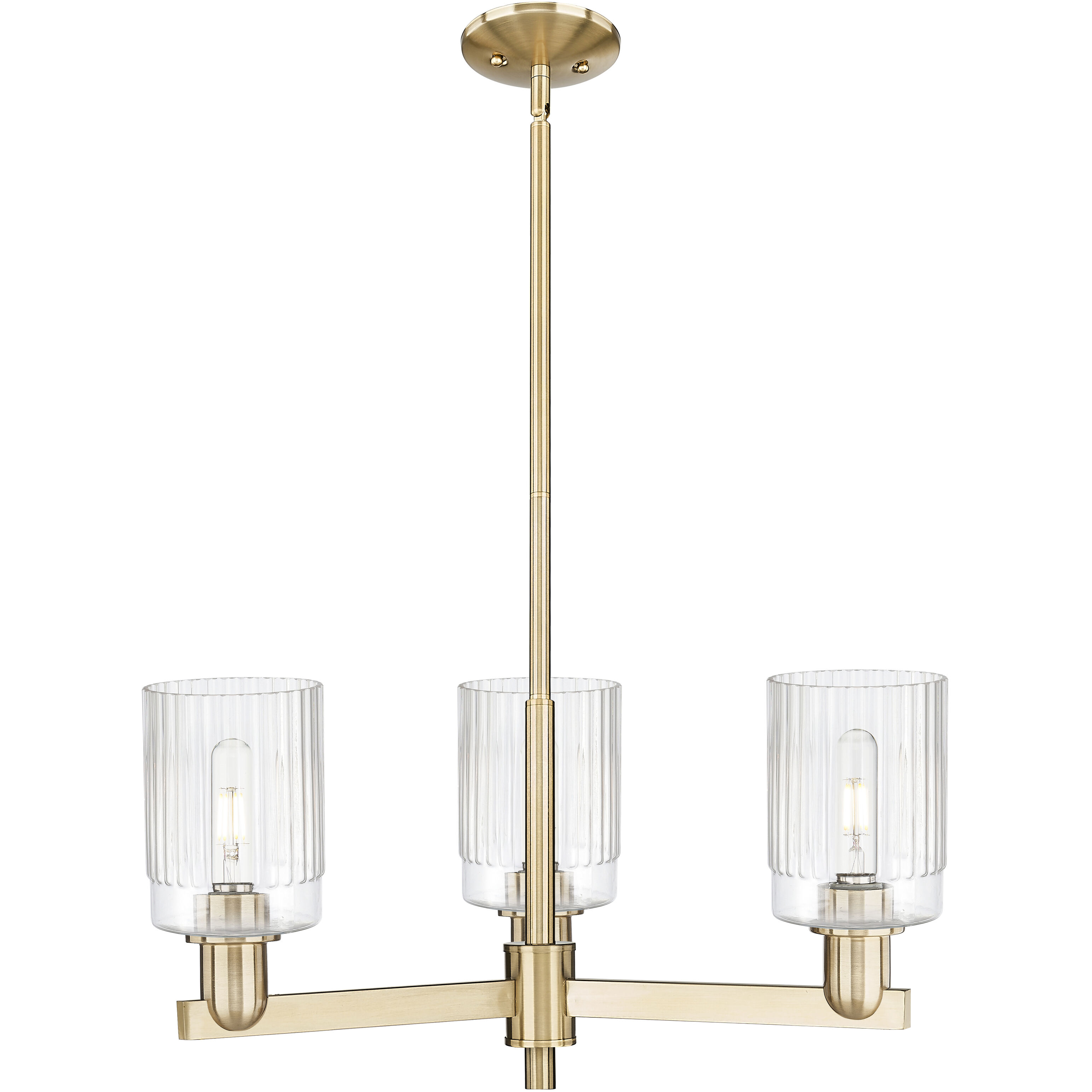 Arcadia Hadley 3 Light 26.25 inch Champagne Bronze Chandelier Ceiling Light in Clear