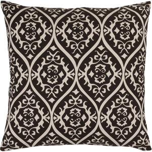 Somerset 22 X 22 inch Black and Ivory Throw Pillow