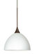 Brella 1 Light Bronze Pendant Ceiling Light in Incandescent, White Glass
