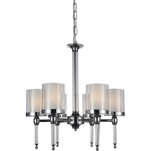 CWI Lighting Maybelle 6 Light 22 inch Chrome Candle Chandelier Ceiling Light 9851P22-6-601 - Open Box