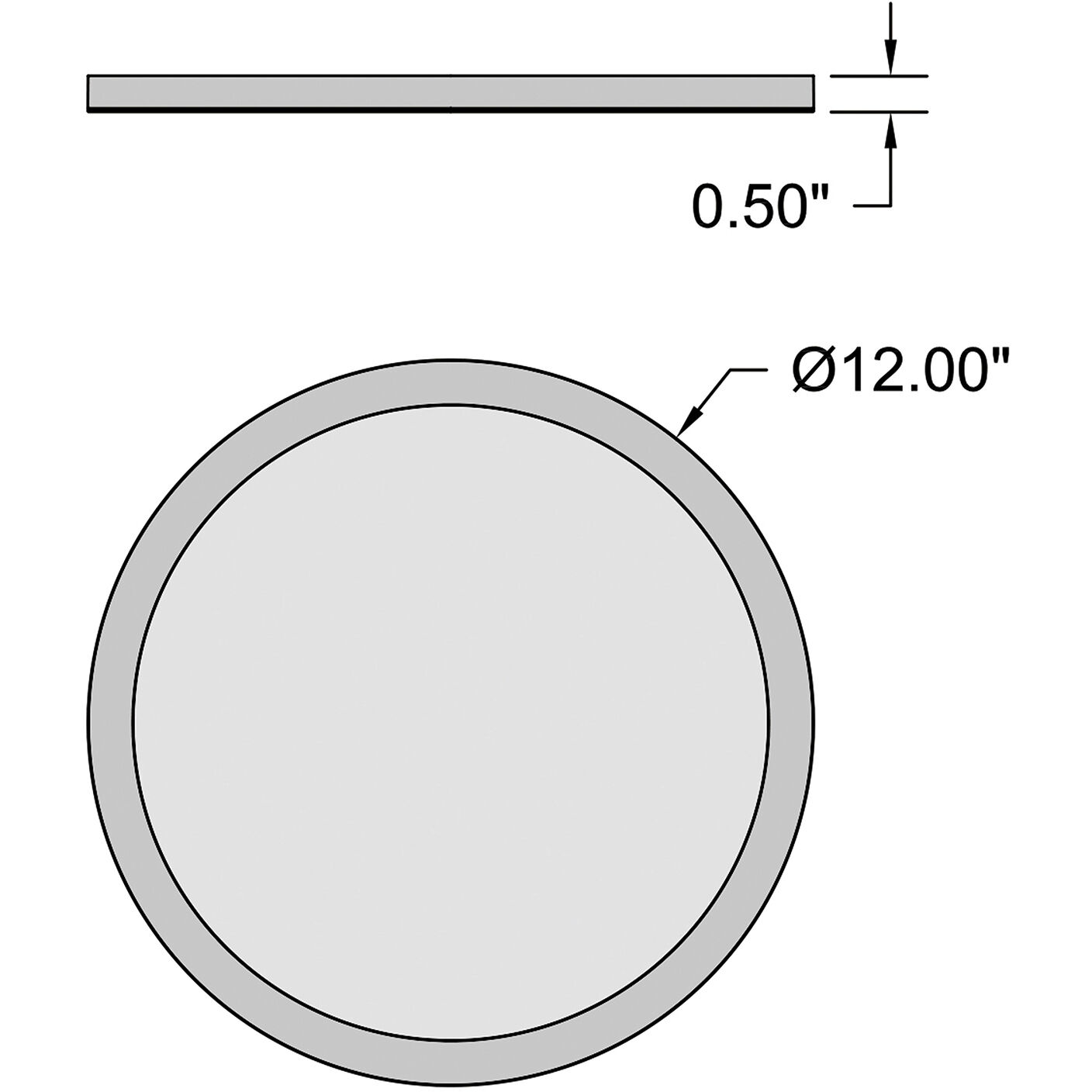 ModPLUS LED 12 inch White Flush Mount Ceiling Light, Round