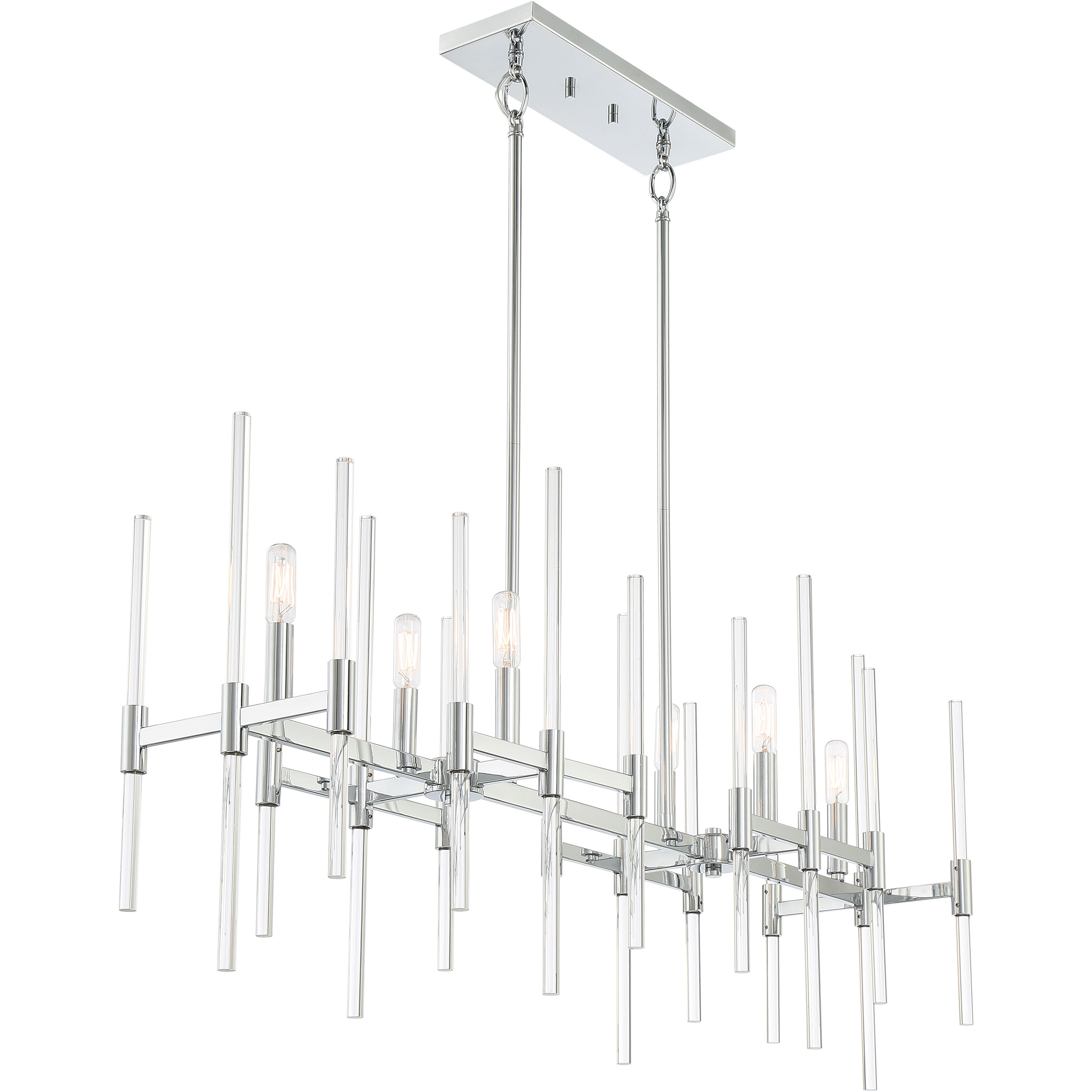Pillar 6 Light 38 inch Chrome Island Light Ceiling Light