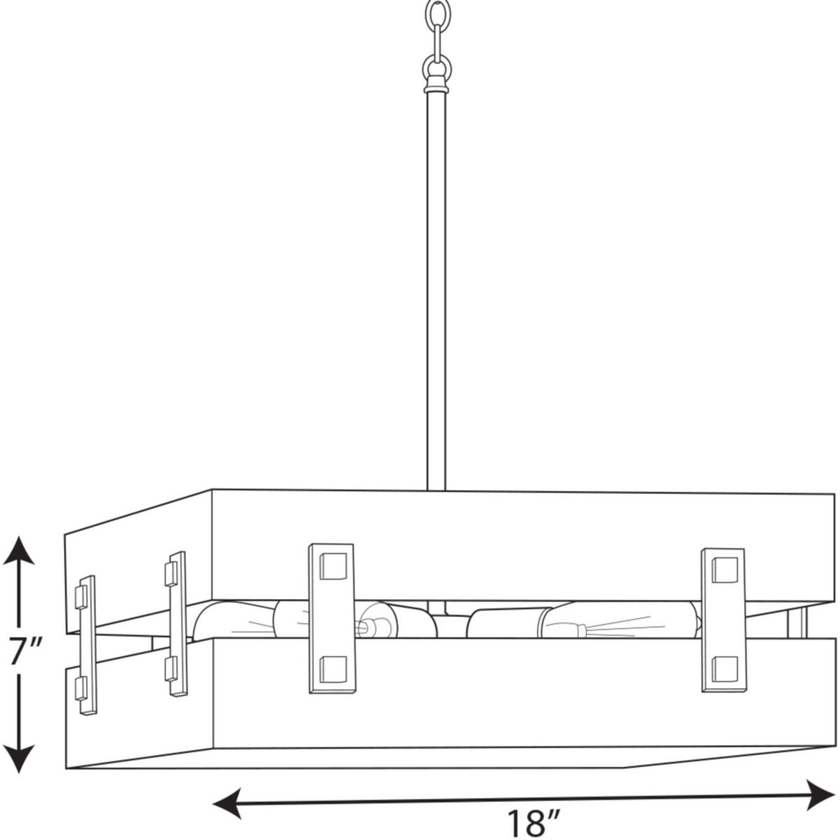Hemsworth 4 Light 18 inch Textured Black Pendant Ceiling Light