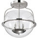 Amado 3 Light 14 inch Polished Nickel Semi Flush Mount Ceiling Light