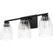 Rossmoor 3 Light 20.5 inch Matte Black Vanity Light Wall Light, Medium