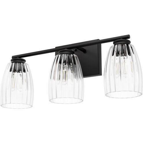 Rossmoor 3 Light 20.5 inch Matte Black Vanity Light Wall Light, Medium
