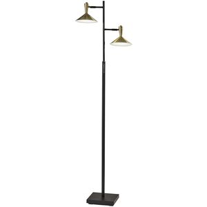 Lucas 65 inch 6.00 watt Black with Antique Brass LED Tree Lamp Portable Light