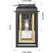 Mansfield 1 Light 13 inch Matte Black with Brass Outdoor Sconce in Waterglass