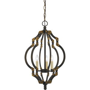 Howell 3 Light 13 inch Iron and Antique Gold Pendant Ceiling Light